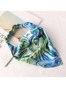 Hair Scarf Headband For Women Elastic Hair Kerchief Boho Triangle Bandana Head Scarf Girls Hair Scarves Warm Bands Winter Hair Accessories - Multicolor - View 6