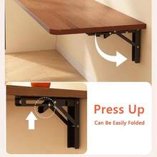 Mesa Escritorio Plegable Pared, Escritorio Flotante, Placa Engrosada, Estructura Estable, Fcil de Cuidar, Escritorio Plegable, para Oficina, Cocina, DormitorioWhite, 60 * 24CM - Color nogal + 120*30CM - Ver 4