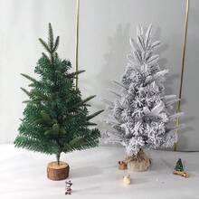 迷你圣诞树，预装迷你人造圣诞树，用于桌面装饰，雪花，用于卧室、办公室、小空间迷你圣诞树装饰 - 彩色 - 查看 5