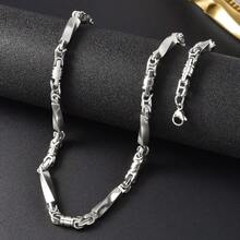 Avant Garde Popular 18k Silver Men Stainless Steel Flowing Light Geometric Three-Dimensional Column Splicing Cuban Necklace American Rap Hip-Hop Style Daily Party Stage Wear Boyfriend Gift Brother Gift Son Gift