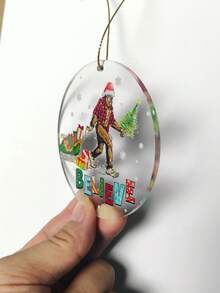 3pcs/1 Piece, 8cm/3.2 Inches Round Acrylic Christmas Tree Decoration, Christmas Gorilla Gift, Christmas Hanging Gift, Christmas Decoration Supplies, Home Decoration, Holiday Decoration, Room Decoration, Christmas(Lanyuan Comes With) - Multicolor - View 11
