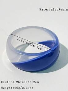 时尚优雅的蓝色树脂手链，性感独特的不对称袖口手镯，适合日常佩戴 - 多色A - 查看 14