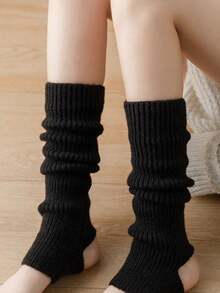 1 双女士黑白灰三色马镫式腿套，芭蕾/拉丁风格，百搭修身针织腿套，适合春、秋、冬三季穿着，是感恩节和圣诞节的完美礼物。 - 白色 - 查看 8