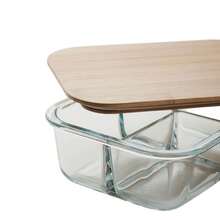 Tundra 3 Bamboo Glass Lunch Box (Transparent) - White - View 3