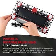 Cordless Vacuum Cleaner Foldable Sweeping Machine Household 360° Portable 45in Floor Sweeper Rechargeable Floor And Carpet Sweeper Vacuum Cleaner 45" - Rose Red - View 8