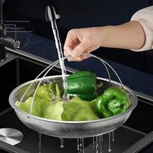 不锈钢厨房蒸架带手柄家用蒸笼包子蒸包子点心蒸盘沥水架 - 銀色 - 查看 5