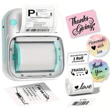 GOTOOGO Máy in nhãn mini, máy in nhãn nhiệt cầm tay, kèm 1 cuộn giấy in nhãn trắng 40*20mm, thích hợp cho gia đình, ngành may mặc, siêu thị, trang sức và thực phẩm, tương thích với hệ điều hành Android và iOS. - Nhiều màu - Xem 2