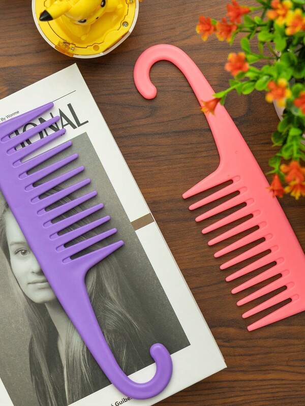 1 Peigne parfait rose, montable au mur, peigne à dents larges, peigne de coiffure, peigne à crochet, brosse à cheveux, peigne, outils pour cheveux, produits et accessoires de salon de coiffure, produits essentiels de beauté pour les voyages et l'école, produits essentiels pour les voyages et les vacances, produits essentiels pour la vie des femmes