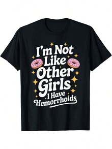 Camiseta de humor inapropiado para adultos con hemorroides - Negro - Ver 1