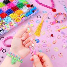 Kit de 2800+ bandas de telar, kit de bandas de telar de 30 colores para niñas que incluye broches, dijes, cuentas y todos los accesorios, kit de manualidades para hacer pulseras de la , kit de manualidades, regalo perfecto para cumpleaños, Halloween