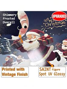 1 pieza Calendario de Adviento de Navidad Azul - Material de papel, bandeja vacía de 24 cavidades, diseño de frotado de alegría diaria y desgarrado a mano | Para hacer su propio conteo regresivo navideño, sorpresa de Navidad y decoración festiva interactiva