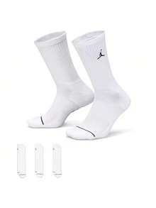 Jordan 3 双 U J EVERYDAY CUSH POLY CREW 袜子，男女通用折扣装 DX9632-100 - 白色 - 查看 12