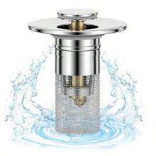 Universal Bathroom Sink Hair Catcher & Drain Strainer - Stainless Steel Pop-Up Stopper With Fine Mesh Basket, Anti-Clog Filter For Hair & Soap Scum, Easy Install & Clean, Fits Most Sinks - 1pc - 查看 10