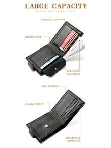 1pc Vintage Tiger Pattern Ultra-Thin Wallet - Portable Card Holder, Suitable For Casual And Formal Occasions - Perfect Gift For Birthday, Christmas, Halloween - Durable Black Metal Clasp Version