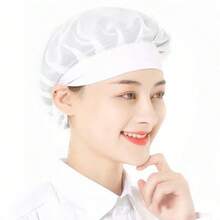 1 pieza Gorra de chef transpirable, gorra de trabajo con circulación de aire de 360 grados, gorra de chef a prueba de polvo y cómoda, gorra de malla a prueba de polvo, adecuada para catering, panadería y uso en talleres