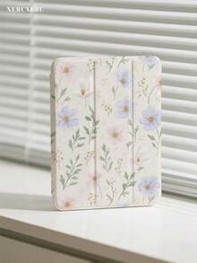 xercxerc Ditsy Flower Print Flip Case For IPad Air 11 Inch, IPad Pro 12.9/11/10.9 (2025/2024), IPad Mini 8.3, Galaxy Tab S10+/S9+/S8+/S7 FE /A9/A8/A7+ - PU Leather Cover With TPU Soft Back, 360-Degree Foldable Stand, Pencil Slot, Shockproof Anti-Scratch Auto Wake/Sleep, IPad Case 9th/10th/11th Generation, Fall IPad Case, Back To School - 米色 - 查看 3