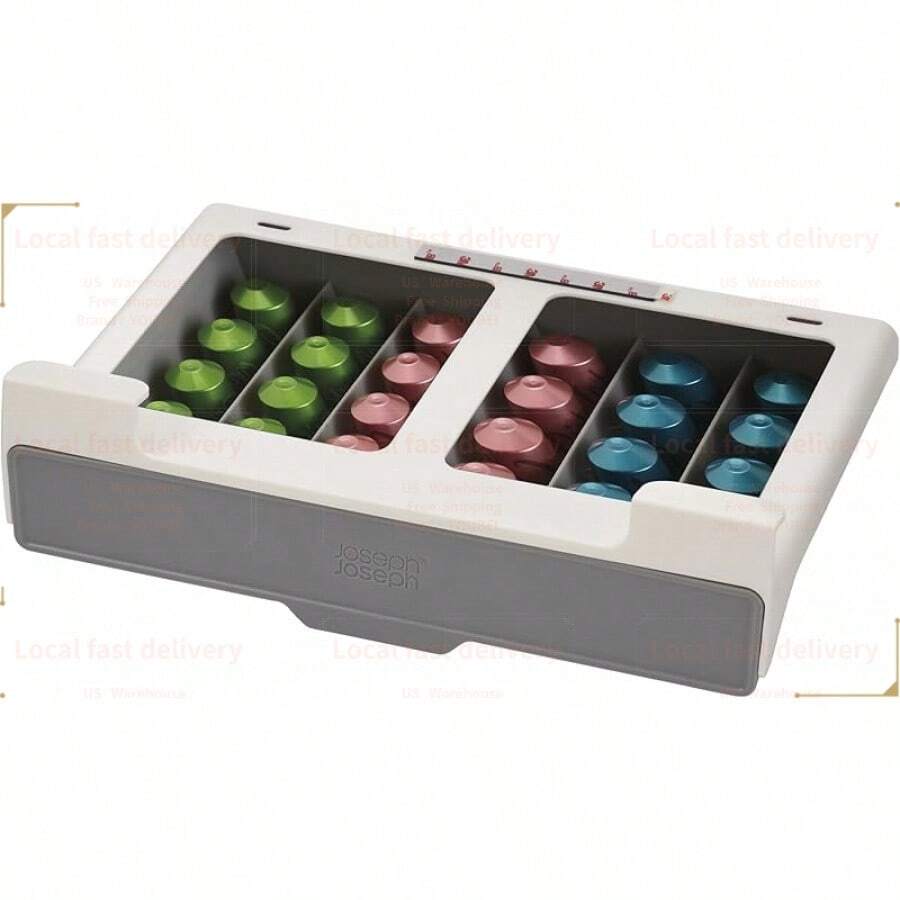 Local Devery-YOUBEI-Joseph Joseph Spice Rack Organizer - Under-Shelf Kitchen Cabinet Storage Solution For Spices, Grey - 咖啡包 - 查看 1