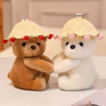 1pc Cute Cartoon Snot Bear Rose Bouquet Plush Teddy Bear Doll Soft Stuffed Doll Holding Rose Bouquet, Rainbow Pony, Brown Bear Plush Doll, Gift For Girlfriend, Best Friend, Birthday, Christmas - Multicolor - View 7