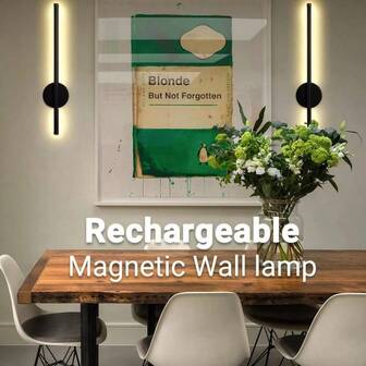 Lampada da parete a LED minimalista, decorativa, da 50/80 cm, ricaricabile, lampada da comodino a parete, luce da parete a LED , accessori per la decorazione della casa per soggiorno, cucina, camera da letto, balcone. Si consiglia di caricare completamente il prodotto dopo averlo ricevuto per ottenere un effetto migliore.