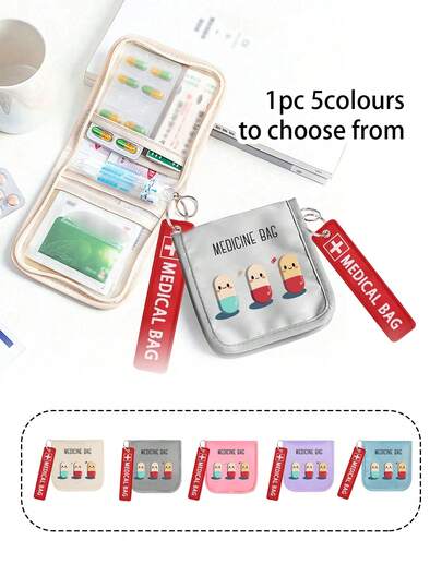 1 Stück tragbare Medizintasche, Pillen-Muster mit rotem Schlüsselanhänger, kompakter Pillenorganizer & Erste-Hilfe-Tasche, reisefreundliche Medikamentenaufbewahrung für den täglichen Gebrauch/Outdoor/Reisen, unverzichtbar für gesundheitsbewusste und unterwegs Nutzer, unverzichtbares medizinisches Zubehör, multifunktionale kleine Stoffmedizintasche, tragbar und mobiler Erste-Hilfe-Koffer, Outdoor-Reise-Medizintasche, Notfall-Medikamentenaufbewahrungstasche für das Studentenwohnheim (Mehrfarbig optional) Pillenbox Medikamentenorganizer für Reisen, Outdoor-Reise-Erste-Hilfe-Tasche