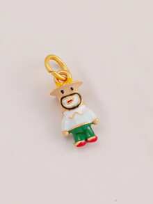 1PC Kawaii Animal Pendant Enamel Charms For DIY Jewelry Tiger Bear Bunny Elephant Lucky Fish Charm Handmade Materials Accessories