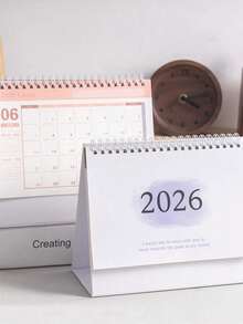 1件 2026/2027 桌上日曆，可愛便攜式計畫本，用於規劃與整理每日及每月行程的桌面配件，居家與學校文具，學生用品，教師辦公用品及開學用品 - 彩色 - 查看 9