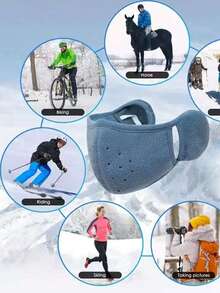 1件/套冬季防风防寒保暖口罩，带防冻耳罩，男女透气耳罩，加厚户外骑行防护口罩。可水洗可重复使用+，设计贴合面部，秋冬节日礼物，适合送给最好的朋友，给朋友一个节日惊喜。