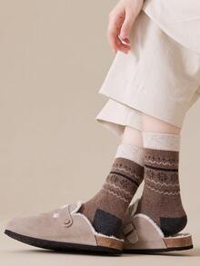 2 Pairs Women's Wool Socks, Warm, Comfortable And Breathable For Winter