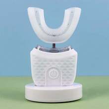 U型无线电动牙刷，360°超声波牙齿美白灯，硅胶自动电动牙刷