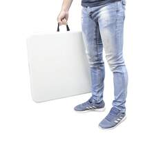 Table pliante rectangulaire SATURNIA, multifonctionnelle, portable, durable, polyvalente, en PEHD, 122 x 61 x 74 cm. Blanc - Blanc - Voir 5