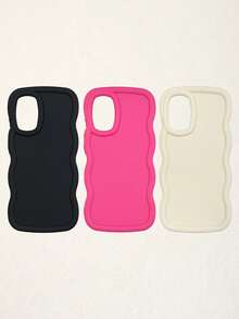 3 件多巴胺波浪纹手机壳，适用于 和 Galaxy 16、16 Pro Max、16 Pro、16 Plus，白色、黑色、粉色 - 彩色 - 查看 13