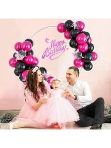 30/80 piezas Kit de arco de globos negro y rojo rosa, adecuado para fiesta de revelación de género, despedida de soltera, fiesta de celebración, cumpleaños, graduación, aniversario, Día de la Independencia, ducha nupcial, Navidad, Halloween, Día de San Valentín, Día de la Madre, fiesta festiva, Ramadán, Eid - Multicolor - Ver 7