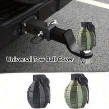 Capa de Bola de Reboque com Formato de Granada - Capa Protetora de Plástico de Uso Pesado com Gancho Decorativo para Bola de Reboque | Acessório de Reboque Universal para Veículo | Capa de Bola de Reboque Universal de 5 cm (Design de Acessório Tático)