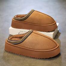 Platform Fluffy Slippers Men Women House Flats Fashion Plush Winter Designer Shoes Man Home Couple Casual Footwear