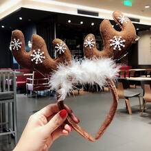 Weihnachtsparty dekorative Kopfbedeckung - Weihnachtsmann/Schneemann/Rentiergeweih/Sterne/Weihnachtsmütze/Sterne/Weihnachtsbaum/süßes Kostüm/Weihnachtsgeschenk/Fotorequisiten/Süß, geeignet für alle Familienmitglieder - Verschiedenfarbig - Übersicht 9