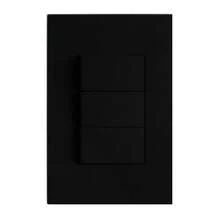 Matte Black Wall Switch Recta Black Blux Single Or Parallel Key Size 4x2 For Embedding In The Wall Complete Set Plate Module Support - 3 個簡單的按鍵 - 查看 3