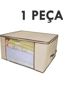Organizador Multiuso Caixa Organizadora De Guarda Roupa Flexivel Com Ziper 60x45x30cm Grande