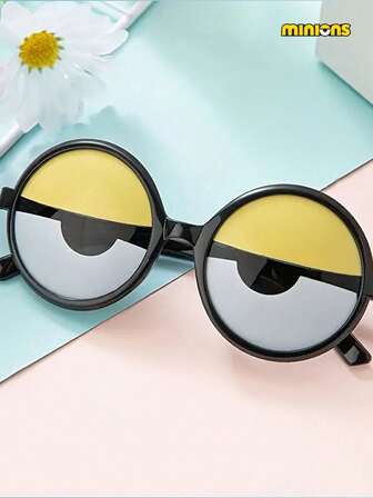 1pc/2pcs/4pcs Minions Funny Glasses, Round Frame Interesting Photography Props, Party Dance Decorative Glasses, Birthday/Christmas/New Year Gift