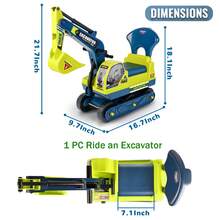Excavator Ride On Toddler Toys With Snow And Sand Digging Capabilities Beach Toys, Indoor/Outdoor Ride On Excavator Toy, Suitable For Boys Girls Ages 3 4 5 6 7 8+ The Perfect Birthday Gift For Kids - Multicolor - View 10