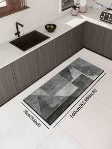 [热卖!!!] 1 件灰色几何图案矩形厨房垫 - 走廊地毯，简约别致几何风格，3 毫米厚硅胶橡胶垫，适用于厨房、浴室、入口、洗衣房、书房、客厅、家居和房间装饰 - 彩色 - 查看 13