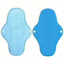 一款可水洗的蓝色抓绒卫生巾套装，包含1个收纳袋，可重复使用且便携，时尚舒适，经久耐用，亲肤，可手洗也可机洗，采用按扣设计，适合不同尺寸，日夜均可使用，是居家、户外活动、健身、骑行、沙滩运动的理想之选，也适合女性经期使用。 - 彩色 - 查看 6