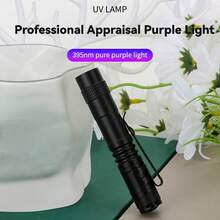 1pc 395nm UV Flashlight, Mini LED Blacklight Torch For Pet Urine Stains, Fluorescent Minerals, Authentication, Resin Curing, Leak Detection, Scorpion Hunting, Hotel Room Inspection, And Bed Bug Detection(Battery Not Included) - Multicolor - View 2