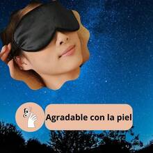 Pack con 3 antifaces para dormir en colores: negro, rosa y azul marino. Mascara de sueo tipo seda. El antifaz cubre suave y cmodamente los ojos y tiene correa ajustable. Apto para hombre y mujer. - Negro, Rosa, Azul Marino - Ver 7