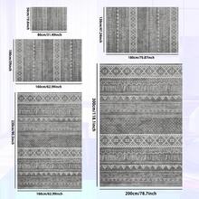 1pc Gray Tone Print Carpet, Retro , Nordic Geometric Pattern, Luxurious Velvet Material, Wear-Resistant Fabric, Rectangular Area Rug, Traditional Pattern Details, Anti-Slip And Easy To Clean, Soft And Skin-Friendly, Suitable For Living Room, Bedroom, Art Space, Home Decor, Doormat, Large Area Carpet, All-Season, Indoor And Outdoor Use - Grey - View 9