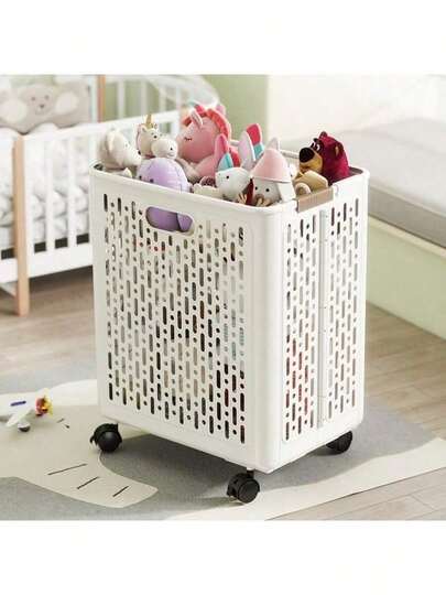 Cesta de lavandería plegable grande y moderna de plástico multiusos, cesto de lavandería, cesta de almacenamiento, cesta organizadora, diseño plegable sin tapa, cesta de almacenamiento portátil de cerámica blanca, adecuada para ropa y varios artículos, estante de ducha