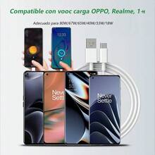 Compatible con la carga rápida VOOC de OPPO, Realme y 1+. Disponible en 80 W ofrece carga rápida para teléfonos móviles.Cargador de pared con cable de carga rápida USB C a Tipo C de 2 m - Blanco - Ver 2