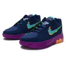 Nike Youth Basketball Shoes LEBRON WITNESS IX KC (GS) Casual Shoes, Cushioned Lightweight Everyday Outdoor Court Training Shoes HV2269-400 - Space Blue / Bleached Emerald Green / Bright Purple / Impact Green - View 2