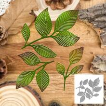 1pc Three Branches Leaf Metal Cutting Dies For Card Making Kit Embossing Paper Die Cuts Scrapbook Machine Stencils Storage Pockets Supplies - Silver - View 1