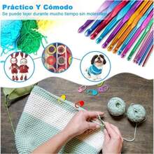 Kit De Ganchos Y Accesorios Para Tejer Al Crochet 100 Piezas - Multicolor - Ver 3