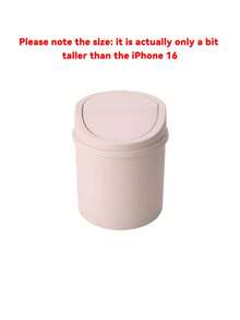 A Small-Sized, Mini Plastic Trash Can With A Swing-Top Lid, Suitable For Use On Household Tables. This Lidded Wastebasket Doesn't Require Electricity And Is Perfect For The Living Room, Tea Area, Office, Bedside Table, Bathroom, Bedroom, And Home In General. - Multicolor - View 14